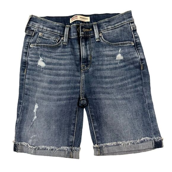 Levi’s ~ Girls Denim Bermuda Shorts ~ adjustable waistband ~ size 12 - Picture 1 of 11